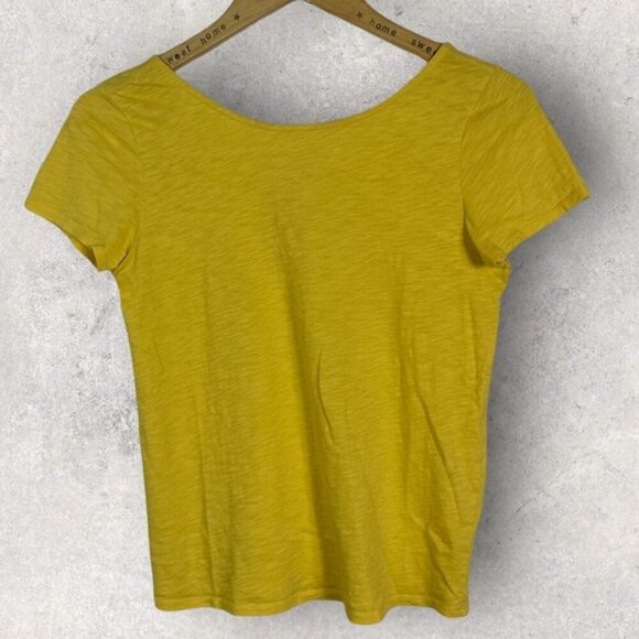 Sezane Luigi T-Shirt Sunset Yellow Size Small Back Cutout Braided Short Sleeve - Picture 4 of 11